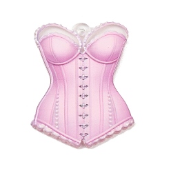 Clothes Непрозрачные акриловые подвески с принтом ко Дню святого Валентина, одежда, 37x29.5x2.5 мм, отверстие : 2 мм