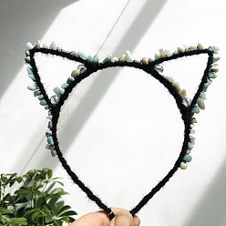 Flower Amazonite Резинки для волос из натурального амазонита, резинки для волос кошачий глаз, для женщин девушек, 170x150 мм