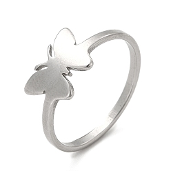 Нержавеющая Сталь Цвет Не тускнеющие 201 классические 201 кольца из нержавеющей стали для женщин, бабочка, цвет нержавеющей стали, 1.5 мм, внутренний диаметр: 17 мм
