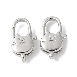 Cat Shape Карабин-лобстеры, латунные, стойки покрытие, долговечный, без свинца и без кадмия, форма кошки, 20x11x5 мм, отверстие : 1.2 мм