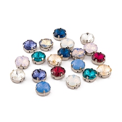 (52) Непрозрачная лаванда Шить на горный хрусталь, k 9 стеклянный страз, настройки латунных зубцов платинового тона, аксессуары для одежды, граненые, квадратный, разноцветные, 11x11x6 мм, отверстие : 0.9 мм