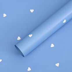 Cornflower Blue 20 Sheet Heart Pattern Valentine's Day Gift Wrapping Paper, Square, Folded Flower Bouquet Wrapping Paper Decoration, Cornflower Blue, 580x580mm