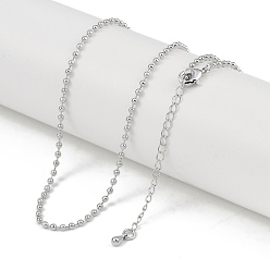 Платина Ожерелья-цепочки из латуни с покрытием стойки для женщин, долговечный, без свинца и без кадмия, платина, 15.55x0.08 дюйм (39.5x0.2 см)