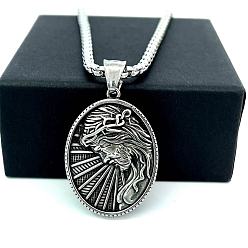 Нержавеющая Сталь Цвет Греческая мифология нержавеющая сталь мода мужская подвеска Иисус панк хип-хоп ожерелья для мужчин, цвет нержавеющей стали