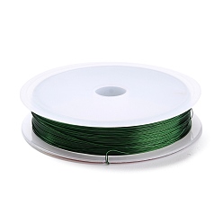 Dark Green Round Copper Jewelry Wire, Dark Green, 20 Gauge, 0.8mm, about 9.84 Feet(3m)/roll