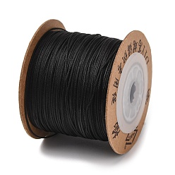 Black Nylon Chinese Knotting Cord, Braided Thread for Jewelry Making Macrame Craft, Black, 0.6mm, about 109.36 yards(100m)/roll