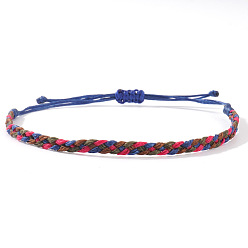 Синий Плетеные браслеты из хлопкового шнура для мужчин и женщин, синие, внутренний диаметр: 11 дюйм (28 см)