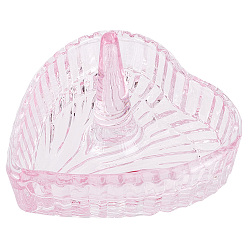 Бледно-Розовый Стеклянные пластины в форме сердца для ожерелья, Браслет, серьга, кольцо, розовый жемчуг, 80x78.5x21.5~58.5 мм