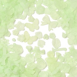 Бледно-Зеленый Матовые прозрачные акриловые бусины, разнообразные, бледно-зеленый, 7~30x9~40x4~11 мм, отверстие : 1~2 мм