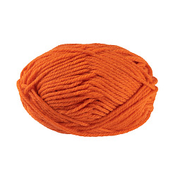 Orange Red 25G Acrylic Fiber Yarns, for Knitting & Crochet, Round, Orange Red, 2mm