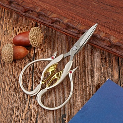 Матовый Золотой Цвет Ножницы из нержавеющей стали лебедь, ножницы для вышивания, швейные ножницы, матовый золотой цвет, 150x75x7.4 мм
