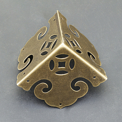 Античная Бронза Латунные угловые протекторы, для мебели, античная бронза, 52x52x65 мм