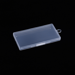Clear Polypropylene(PP) Bead Storage Container, Mini Storage Containers Boxes, with Hinged Lid, Rectangle, Clear, 11.4x6.5x1.2cm, Inner Size: 11.2x5.8cm