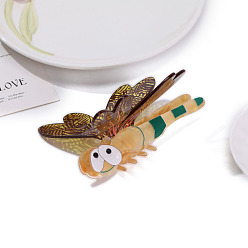 Сэнди Коричневый Заколки для волос с когтями из ацетата целлюлозы (смола), стрекоза, песчаный коричневый, 111x88x65 мм