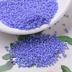 (DBS0167) Opaque Med Blue AB MIYUKI Delica Beads Small, Cylinder, Japanese Seed Beads, 15/0, (DBS0167) Opaque Med Blue AB, 1.1x1.3mm, Hole: 0.7mm, about 35000pcs/bottle, 10g/bottle