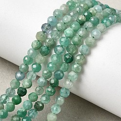 Изумруд Натуральные изумрудные бисерные пряди, круглые, граненые, 4 мм, отверстие : 0.7 мм, около 109 шт / нитка, 14.96'' (38 см)