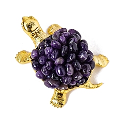 Аметист Натуральный аметист подарок украшение орнамент, металлические украшения для черепах, украшение дома, 115x85 мм