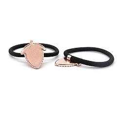 Розовое Золото Резинки для волос, с железными выводами для эмали, клубника, розовое золото , 12 мм, 30 шт / комплект