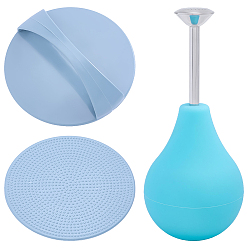 Mixed Color 1Pc Plastic Block Printing Barens, Printmaking Ink Plates, with Handle, Flat Round, 1Pc PVC Ball Sprinkler, Mixed Color, 9.9x2.8cm, Inner Diameter: 8.9x2.25cm
