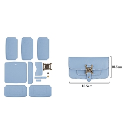 Light Steel Blue DIY Leather Bag Making Kits, Rectangle, Light Steel Blue, 10.5x18.5cm