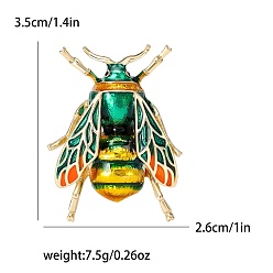 Зеленый лайм Эмалевый штифт, брошь из сплава для рюкзака, Пчелы, золотые, зеленый лайм, 35x26 мм