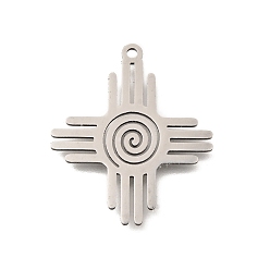 Нержавеющая Сталь Цвет 201 подвески из нержавеющей стали, лазерная резка, зиа солнечная прелесть, цвет нержавеющей стали, 29.5x25x1 мм, отверстие : 1.6 мм