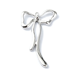 Платина Подвески из сплава, бантом, платина, 45.5x25.5x4 мм, отверстие : 0.5 мм