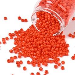(50) Opaque Sunset Orange Тохо 6/0 круглые бусины, японский бисер, (50) непрозрачный оранжевый закат, 4 мм, отверстие : 1.5 мм, Около 168 шт / 10 г