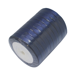 Midnight Blue Single Face Satin Ribbon, Polyester Ribbon, Midnight Blue, 1/4 inch(6mm), about 25yards/roll(22.86m/roll), 10rolls/group, 250yards/group(228.6m/group)
