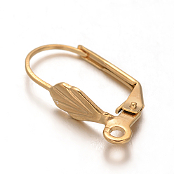 Золотой Ионное покрытие (ip) 304 детали серьги с откидной крышкой из нержавеющей стали, с петлей, золотые, 19.5x10.5x4.5 мм, отверстие : 2 мм, штифты : 0.7 мм