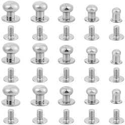 Платина 75шт. круглые ручки из сплава для изготовления небольших шкатулок для украшений, с винтом 75 шт., платина, 6~11x7~11 мм