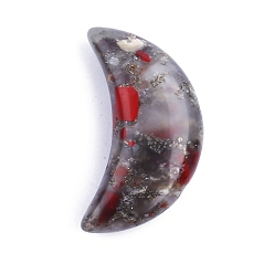 Гелиотроп Фигурки луны из натурального кровавого камня для украшения рабочего стола домашнего офиса, 32x20x10 мм