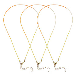 Yellow 10Pcs Cotton & Metallic Cord Necklace Making, with Iron End Chains, Golden, Yellow, 18.90 inch(48cm)