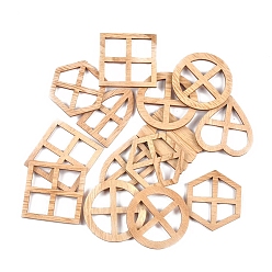 Бежевый Деревянные поделки ломтики миниатюрные украшения, аксессуары для домашнего кукольного домика с микро-ландшафтом, притворяясь опорными украшениями, бежевые, 42~45x29~45 мм