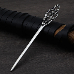 Античное Серебро Палочки для волос из сплава узлов, аксессуары для волос викингов для женщин, античное серебро, 145 мм