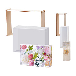 (52) Непрозрачная лаванда 2 набор 2 стиль прямоугольник силиконовые формы своими руками, формы для литья смолы, инструменты для производства глиняных ремесел, с деревянными рамами, разноцветные, 51.5~154x54.5~165x1.5~52 мм, 5 шт / комплект, 1 набор / стиль