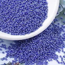 (RR432) Opaque Cyan Blue Luster MIYUKI Round Rocailles Beads, Japanese Seed Beads, (RR432) Opaque Cyan Blue Luster, 11/0, 2x1.3mm, Hole: 0.8mm, about 1100pcs/bottle, 10g/bottle