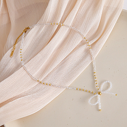  Ожерелья из стеклянных бусин Feaceted Rondelle, Невыцветающие ожерелья-банты ручной работы для женщин