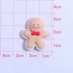 Персиковый Слойка Рождественская серия из непрозрачной смолы декодирует кабошоны, Колобок, розовые, 25x25 мм