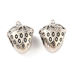 Античное Серебро Европейские бусины из сплава в тибетском стиле, без кадмия и без свинца, бусины с большим отверстием, клубника, античное серебро, 12x9x7.5 мм, отверстие : 4 мм