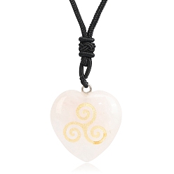 Хрусталь Ожерелья с подвеской из натурального кварца ко Дню Святого Патрика, сердце, 26.77 дюйм (68 см)
