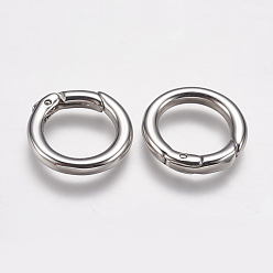 Stainless Steel Color 304 Stainless Steel Spring Gate Rings, O Rings, Ring, Stainless Steel Color, 7 Gauge, 18x3.5mm, Inner Diameter: 11mm
