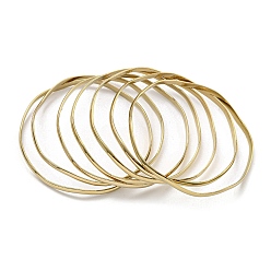 Золотой 7шт. вакуумное покрытие pvd 202 наборы браслетов из нержавеющей стали, штабелируемые браслеты для женщин, золотые, внутренний диаметр: 2-3/4 дюйм (7 см), 3.5 мм