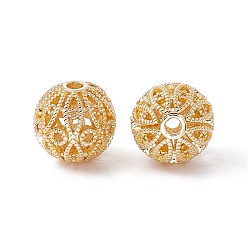 Золотой Латунные полые шарики, долговечный, без кадмия и без свинца, круглые, золотые, 11 мм, отверстие : 1.8 мм