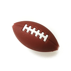 Rugby Пищевые экологически чистые силиконовые бусины, регби, 27x13x14 мм