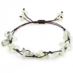 Пренит Браслеты из плетеных бусин из натурального пренита, чип, 6-1/4~10-1/4 дюйм (16~26 см)