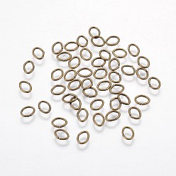 Antik Bronze Eisen offenen Ringe springen, ellipsenförmige, Antik Bronze, 21 Messgerät, 5.5x4.3x0.7 mm, ca. 12000 Stk. / 500 g