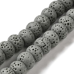 Темно-Серый Нити бусин из натурального камня, окрашенные в лавовый камень, рондель, темно-серый, 8x5~6 мм, отверстие : 1.6 мм, около 65~66 шт / нитка, 15.75'' (40~40.5 см)