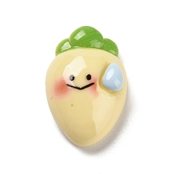 Vegetables Непрозрачные кабошоны из смолы, Мультяшный овощной персонаж, дайкон, 22x15x8 мм