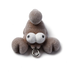 Осьминог Подвески из смолы в виде морских организмов, с железной платиной петлей, осьминог, 25x27x16 мм, отверстие : 2.5 мм